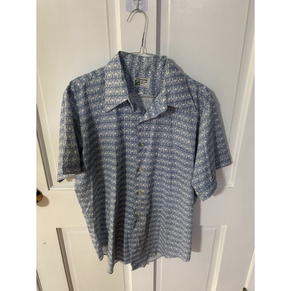 Vintage Manhattan Tuscany Prints Men's Shortsleeved  Button Up Shirt 16-33